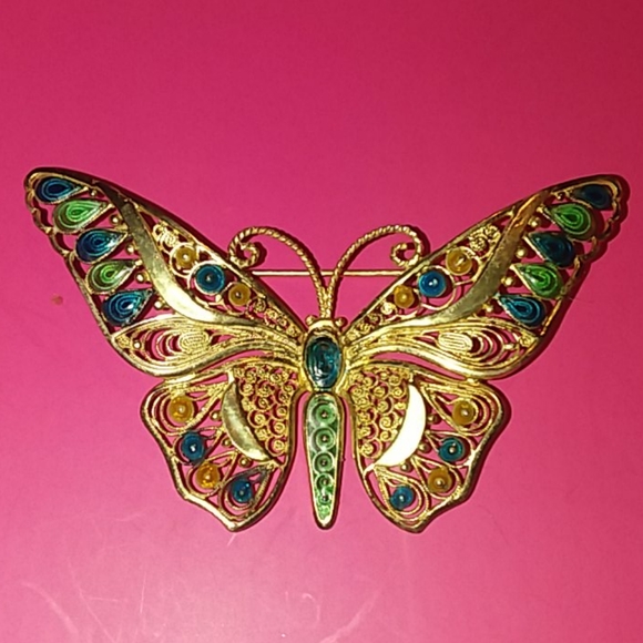 vintage Sterling Germany butterfly brooch - Picture 2 of 5